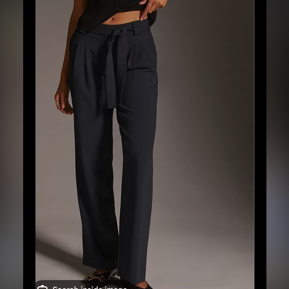 Maeve High Rise Tailored Trouser Slacks Navy Blue - NO BELT